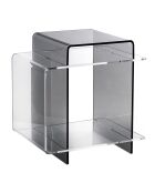 Table basse/chevet 70's fumé transparent - 45x33x47 cm